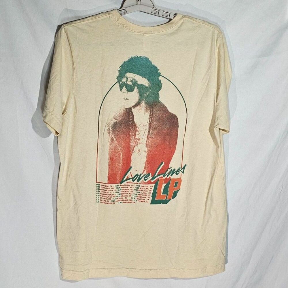 LP Love Lines Tour Graphic T-Shirt Concert Merch Cream Beige Size L